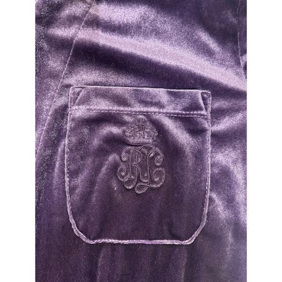 Lauren Ralph Lauren Purple Velvet Robe Women’s M Plush Lounge Robe luxe cozy - Picture 6 of 8
